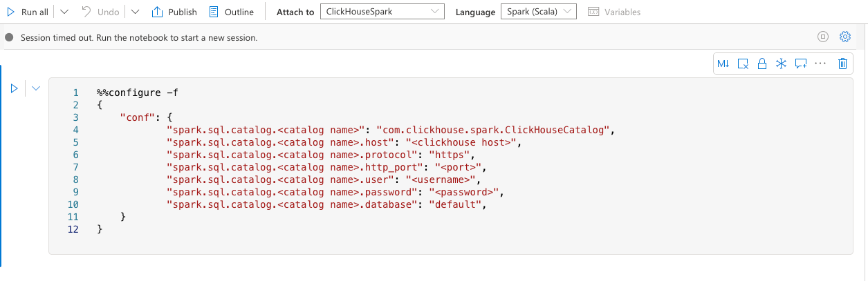 Setting Spark configurations via notebook - Zoomed